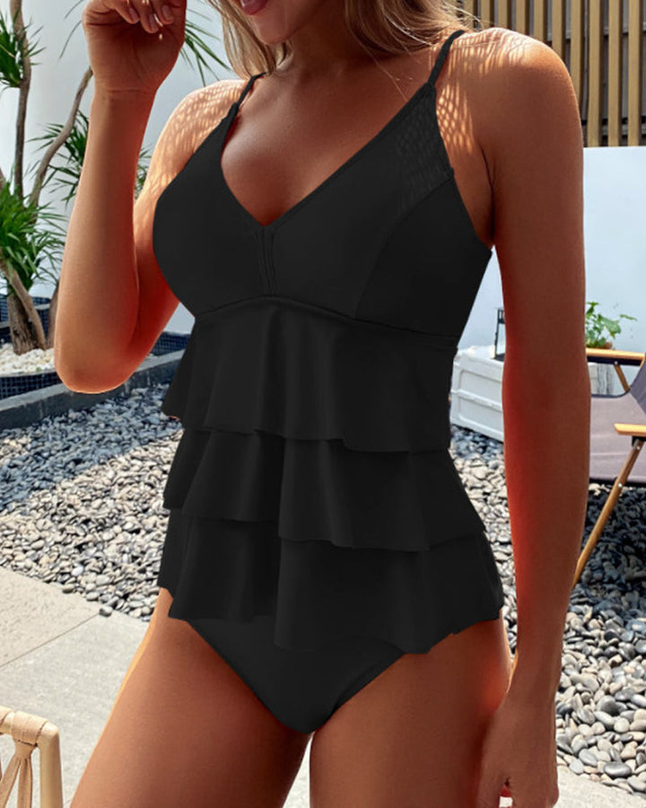 Lia - Maillot de Bain Élégant à Volants Raffinés